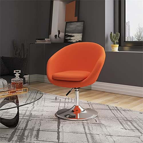 Manhattan Comfort Manhattan Comfort Hopper Mid Century Modern Living Room Bowl Seat Design Accent Chair, 26", Set of 2, Orange